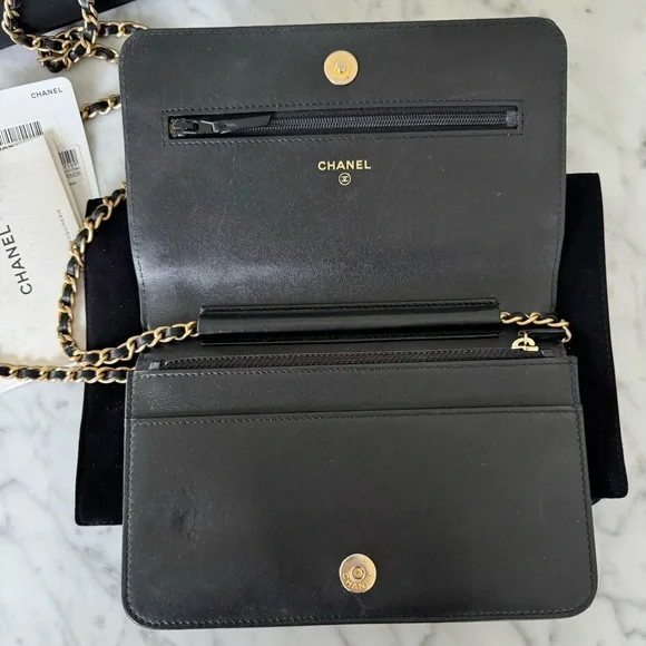 Chanel Wallet On Chain EXTREMELY RARE Lucky Charms Black Calfskin Crossbody Bag - Picture 9 of 16